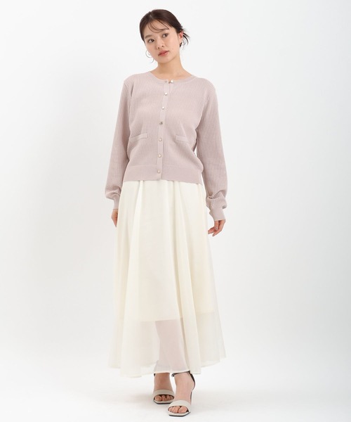 Andemiu（アンデミュウ）の「キンボタンメッシュカーディガン571991（カーディガン/ボレロ・レディース・グレー/オフホワイト/ブラック/ブルー・FREE）」の8枚目の写真