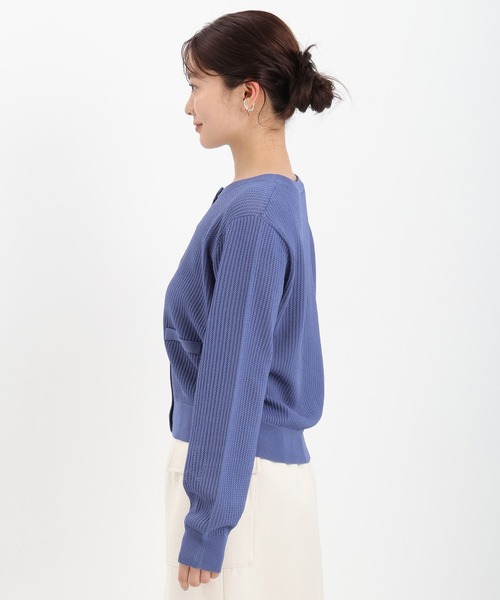 Andemiu（アンデミュウ）の「キンボタンメッシュカーディガン571991（カーディガン/ボレロ・レディース・グレー/オフホワイト/ブラック/ブルー・FREE）」の12枚目の写真