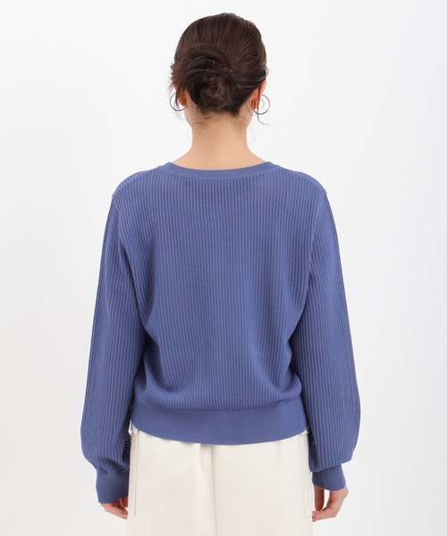 Andemiu（アンデミュウ）の「キンボタンメッシュカーディガン571991（カーディガン/ボレロ・レディース・グレー/オフホワイト/ブラック/ブルー・FREE）」の13枚目の写真