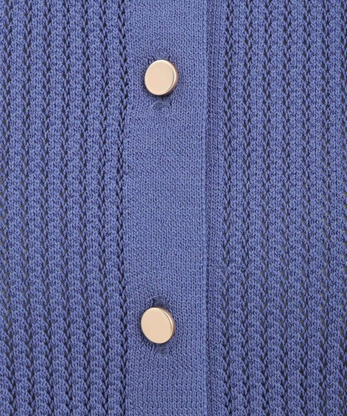 Andemiu（アンデミュウ）の「キンボタンメッシュカーディガン571991（カーディガン/ボレロ・レディース・グレー/オフホワイト/ブラック/ブルー・FREE）」の18枚目の写真