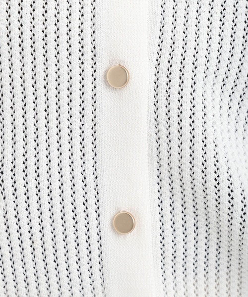 Andemiu（アンデミュウ）の「キンボタンメッシュカーディガン571991（カーディガン/ボレロ・レディース・グレー/オフホワイト/ブラック/ブルー・FREE）」の19枚目の写真