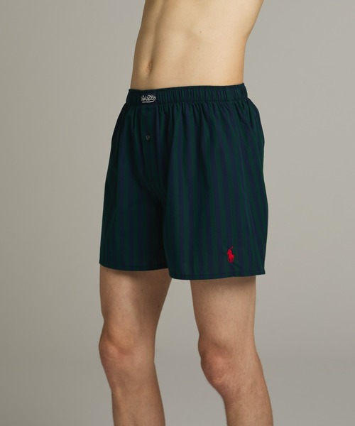 POLO RALPH LAUREN（ポロ ラルフ ローレン）の「【POLO RALPH LAUREN】タイストライプ 綿 トランクス（トランクス・メンズ・グリーン・LARGE/MEDIUM）」の3枚目の写真