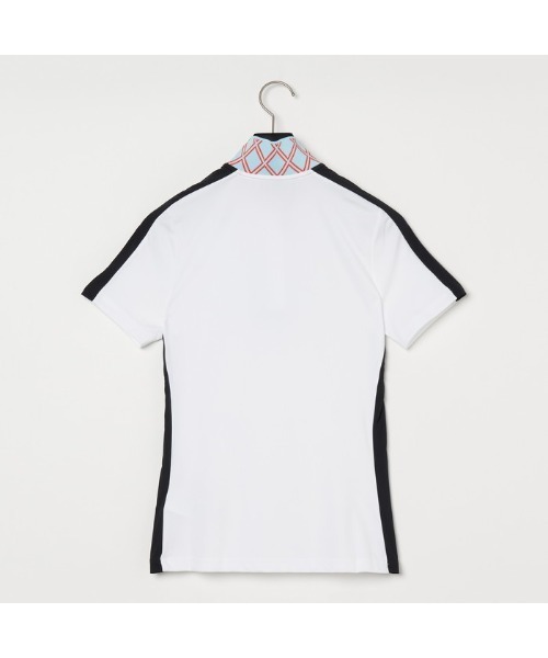 セール】【J.LINDEBERG/GOLF】ダイヤモンド柄リブ襟半袖ハイネック