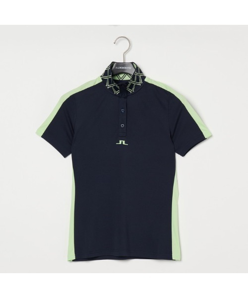 J.LINDEBERG(ジェイリンドバーグ)の「【J.LINDEBERG/GOLF】ダイヤモンド柄リブ襟半袖ハイネックシャツ(シャツ/ブラウス・レディース・ネイビー/ミント/ホワイト・36/38)」の11枚目の写真