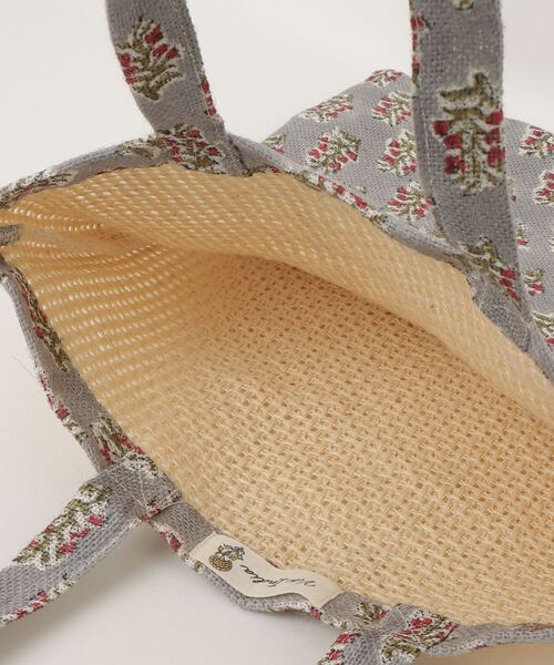 MOTO（モト）の「ブロックプリントジュートネットトートバッグ（トートバッグ・レディース・ブラウン/ホワイト・ONE SIZE）」の8枚目の写真