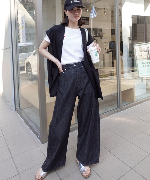 CORNERS（コーナーズ）の「パネル切替バレルデニムパンツ（デニムパンツ・レディース・ブラック/インディゴブルー・マルチサイズ）」の12枚目の写真