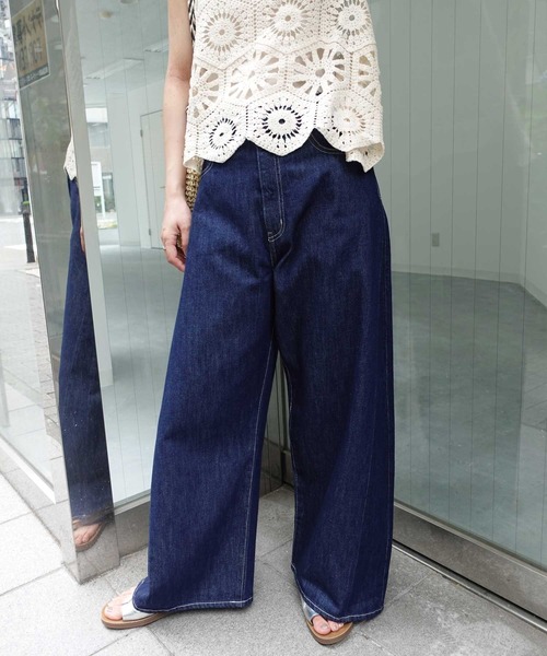 CORNERS（コーナーズ）の「パネル切替バレルデニムパンツ（デニムパンツ・レディース・ブラック/インディゴブルー・マルチサイズ）」の15枚目の写真