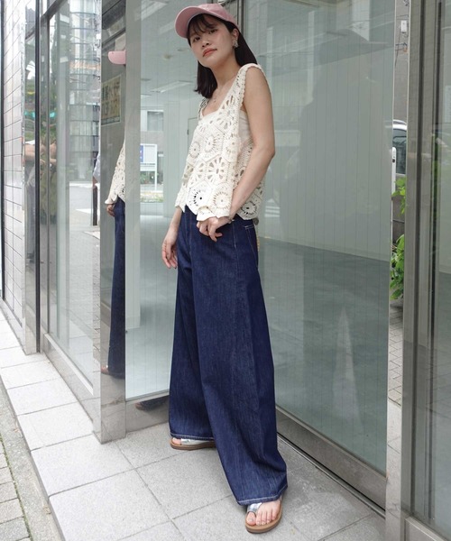 CORNERS（コーナーズ）の「パネル切替バレルデニムパンツ（デニムパンツ・レディース・ブラック/インディゴブルー・マルチサイズ）」の17枚目の写真