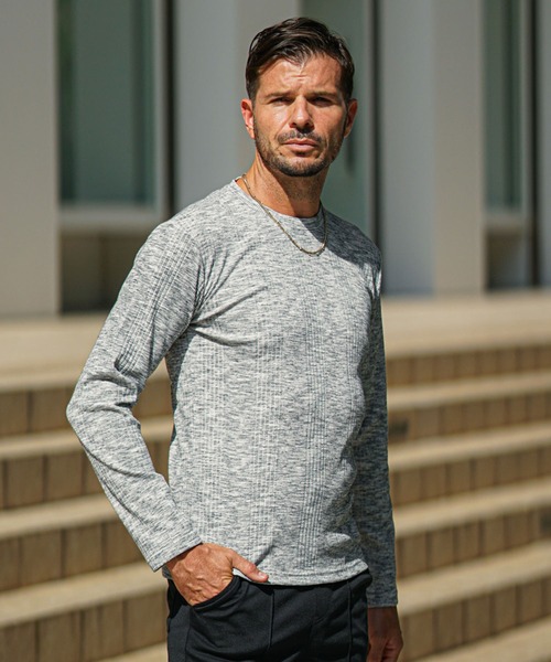 セール】ランダムテレコクルーネックカットソー Tシャツ メンズ 半袖 7