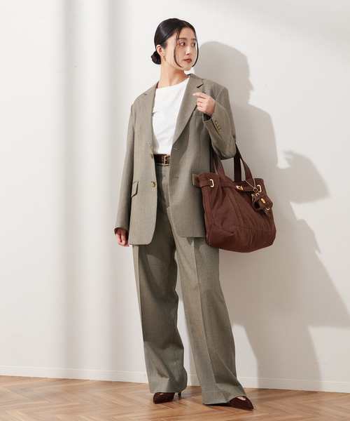 journal standard L'essage（ジャーナルスタンダードレサージュ）の「チェックパンツ（スラックス・レディース・ブラウン系その他・38/36）」の2枚目の写真