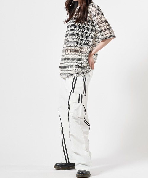 Theater code(シアターコード)の「Cargo Wide Line Pants/ワイドカーゴラインパンツ(カーゴパンツ・メンズ・ブラック/グレー/ホワイト・M/L)」の22枚目の写真