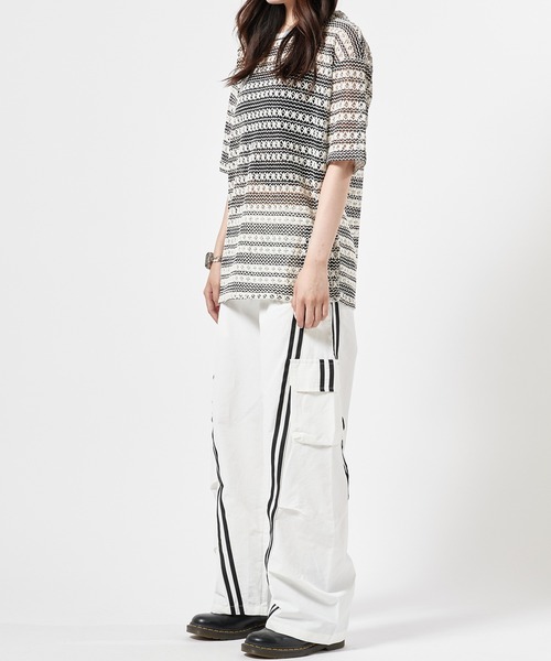 Theater code(シアターコード)の「Cargo Wide Line Pants/ワイドカーゴラインパンツ(カーゴパンツ・メンズ・ブラック/グレー/ホワイト・M/L)」の20枚目の写真