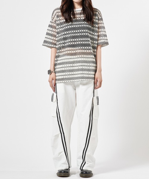 Theater code(シアターコード)の「Cargo Wide Line Pants/ワイドカーゴラインパンツ(カーゴパンツ・メンズ・ブラック/グレー/ホワイト・M/L)」の19枚目の写真