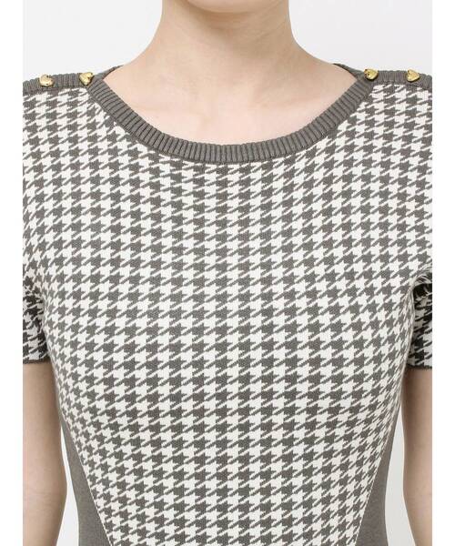 RESEXXY（リゼクシー）の「ハウンドトゥースミニニットワンピース（ワンピース・レディース・チャコールグレー/ブラック/ピンク・FREE）」の15枚目の写真