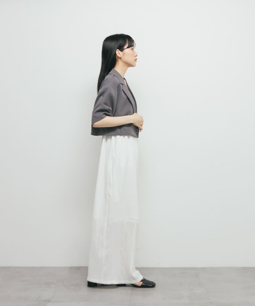 KBF（ケイビーエフ）の「ストライプショートジャケット（その他アウター・レディース・チャコールグレー/アイボリー・ONE）」の17枚目の写真