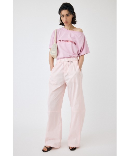 MOUSSY（マウジー）の「CURVED LINE EASY パンツ（カーゴパンツ・レディース・ホワイト/ピンク/ライトブラック・1/2）」の13枚目の写真
