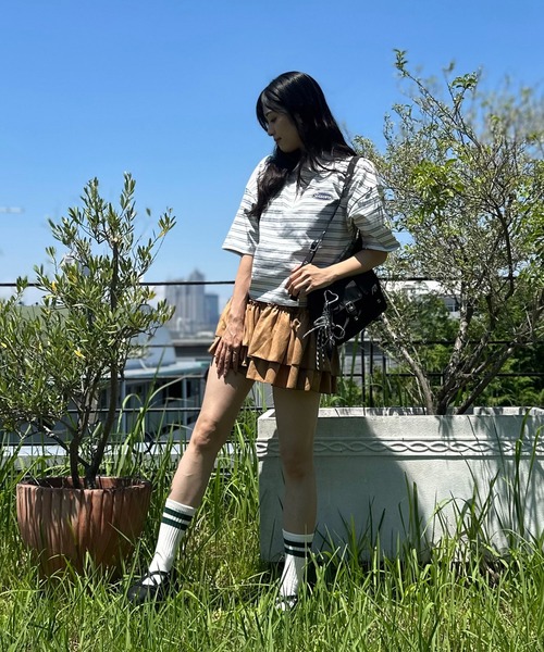 AS KNOW AS plus（アズノゥアズプラス）の「●ハーフジップラガー風Tシャツ（Tシャツ/カットソー・レディース・ホワイト系その他/ピンク系その他/ブラウン系/サックスブルー系・FREE）」の11枚目の写真