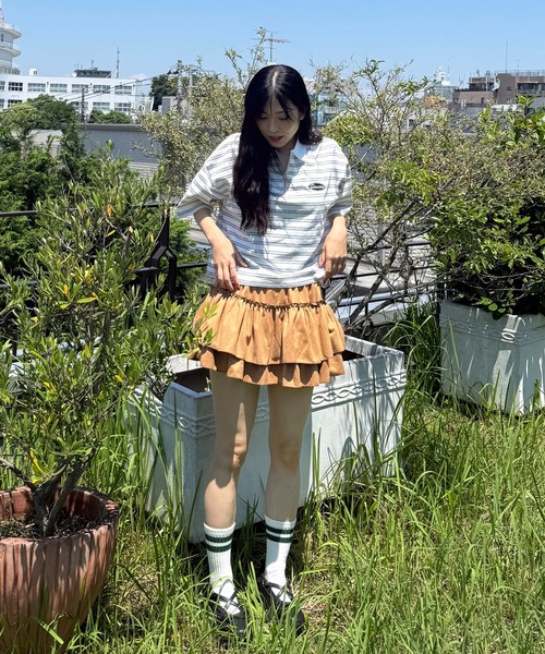 AS KNOW AS plus（アズノゥアズプラス）の「●ハーフジップラガー風Tシャツ（Tシャツ/カットソー・レディース・ホワイト系その他/ピンク系その他/ブラウン系/サックスブルー系・FREE）」の12枚目の写真