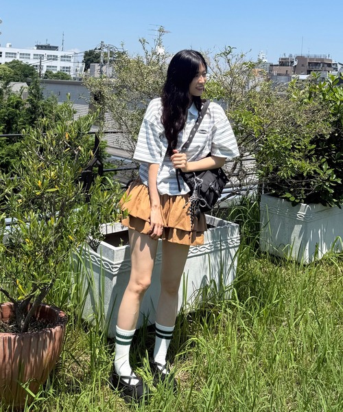 AS KNOW AS plus（アズノゥアズプラス）の「●ハーフジップラガー風Tシャツ（Tシャツ/カットソー・レディース・ホワイト系その他/ピンク系その他/ブラウン系/サックスブルー系・FREE）」の13枚目の写真