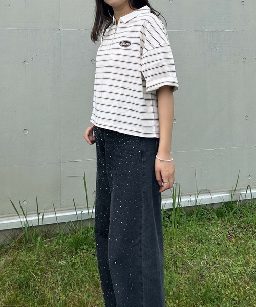 AS KNOW AS plus（アズノゥアズプラス）の「●ハーフジップラガー風Tシャツ（Tシャツ/カットソー・レディース・ホワイト系その他/ピンク系その他/ブラウン系/サックスブルー系・FREE）」の19枚目の写真