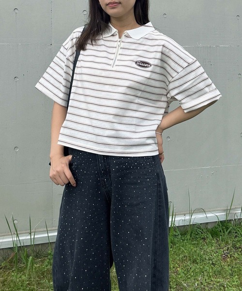 AS KNOW AS plus（アズノゥアズプラス）の「●ハーフジップラガー風Tシャツ（Tシャツ/カットソー・レディース・ホワイト系その他/ピンク系その他/ブラウン系/サックスブルー系・FREE）」の16枚目の写真