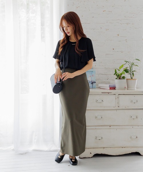 mysty woman（ミスティウーマン）の「フロントバーブラウス　581440（シャツ/ブラウス・レディース・ブラック/オフホワイト/ブルー・FREE）」の4枚目の写真