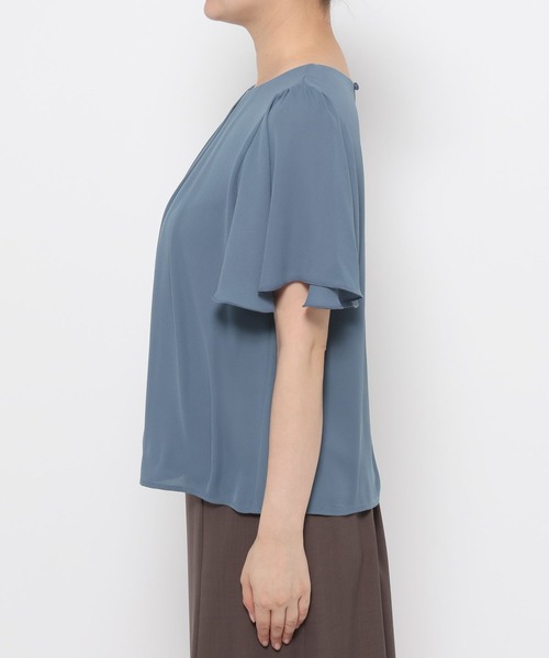 mysty woman（ミスティウーマン）の「フロントバーブラウス　581440（シャツ/ブラウス・レディース・ブラック/オフホワイト/ブルー・FREE）」の12枚目の写真