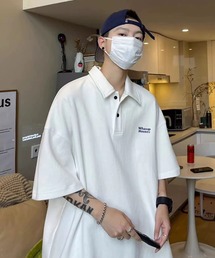 THE HITSS（ヒッツ）の「ワンポイント ロゴ バックプリント オーバーサイズ ポロシャツ（ポロシャツ）」