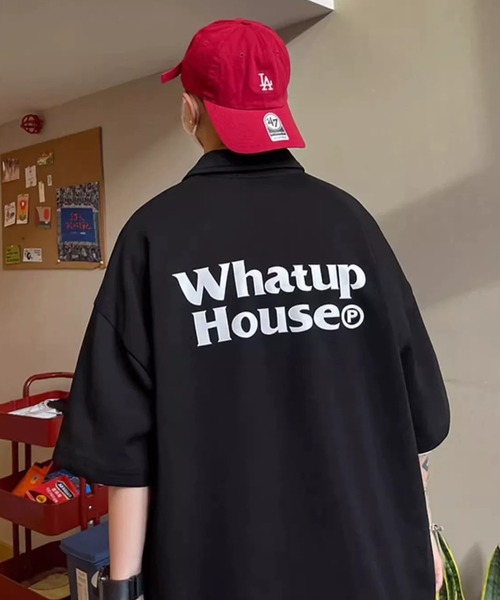 THE HITSS(ヒッツ)の「ワンポイント ロゴ バックプリント オーバーサイズ ポロシャツ(ポロシャツ・メンズ・ブラック/アイボリー/ホワイト・FREE)」の12枚目の写真