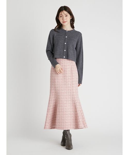 CELFORD（セルフォード）の「SUPER FINE MERINO WOOLビジュー釦カーディガン（カーディガン/ボレロ・レディース・グリーン/チャコールグレー/ブラック/アイボリー・F）」の14枚目の写真