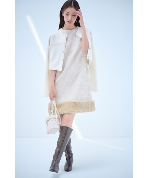 CELFORD（セルフォード）の「SUPER FINE MERINO WOOLビジュー釦カーディガン（カーディガン/ボレロ・レディース・グリーン/チャコールグレー/ブラック/アイボリー・F）」の21枚目の写真