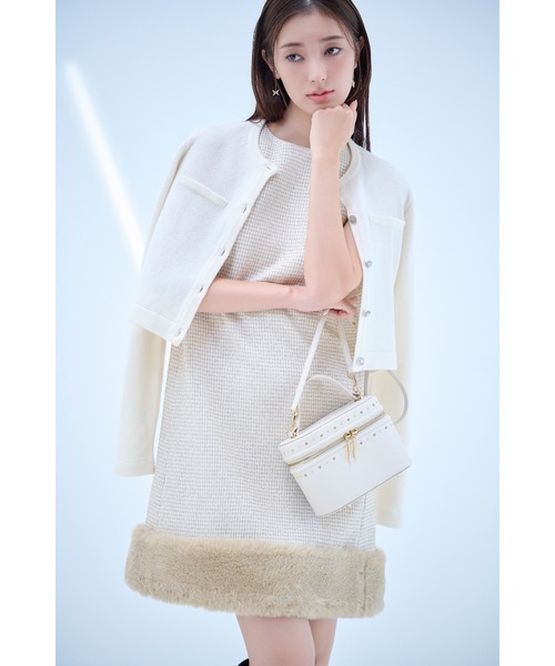 CELFORD（セルフォード）の「SUPER FINE MERINO WOOLビジュー釦カーディガン（カーディガン/ボレロ・レディース・グリーン/チャコールグレー/ブラック/アイボリー・F）」の22枚目の写真