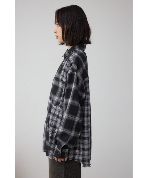AZUL by moussy(アズールバイマウジー)の「切替デザインチェックシャツ(シャツ/ブラウス・レディース・ブラウン系その他/ブラック系その他・FREE)」の7枚目の写真