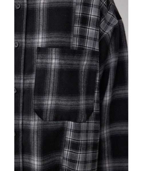 AZUL by moussy(アズールバイマウジー)の「切替デザインチェックシャツ(シャツ/ブラウス・レディース・ブラウン系その他/ブラック系その他・FREE)」の11枚目の写真