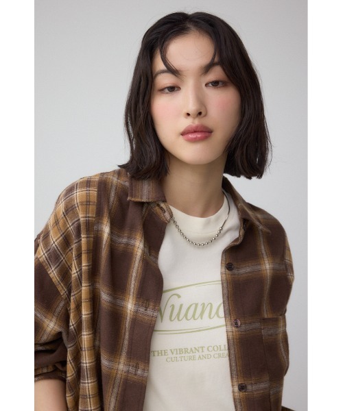AZUL by moussy(アズールバイマウジー)の「切替デザインチェックシャツ(シャツ/ブラウス・レディース・ブラウン系その他/ブラック系その他・FREE)」の15枚目の写真