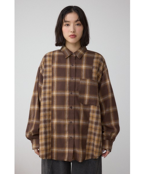 セール】切替デザインチェックシャツ（シャツ/ブラウス）｜AZUL BY