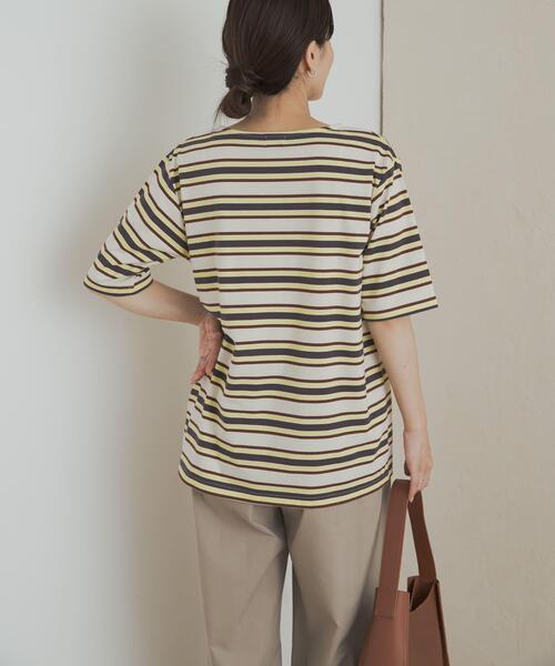 URBAN RESEARCH DOORS（アーバンリサーチドアーズ）の「マルチボーダーTシャツ（Tシャツ/カットソー・レディース・アイボリー/ブルー系その他・MEDIUM）」の5枚目の写真