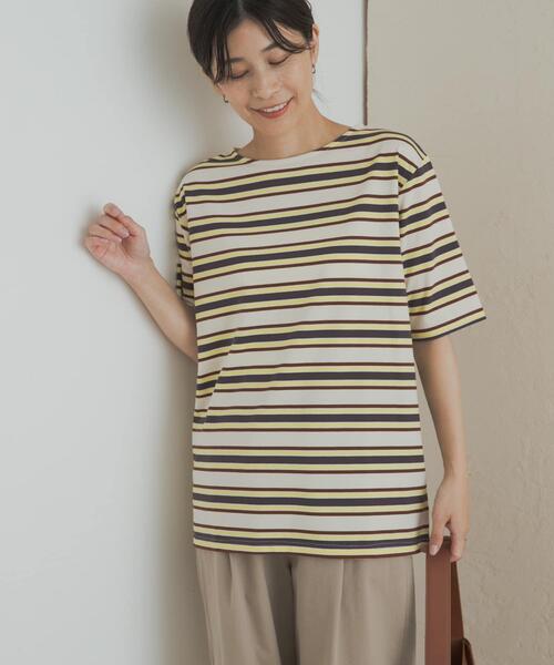 URBAN RESEARCH DOORS（アーバンリサーチドアーズ）の「マルチボーダーTシャツ（Tシャツ/カットソー・レディース・アイボリー/ブルー系その他・MEDIUM）」の8枚目の写真