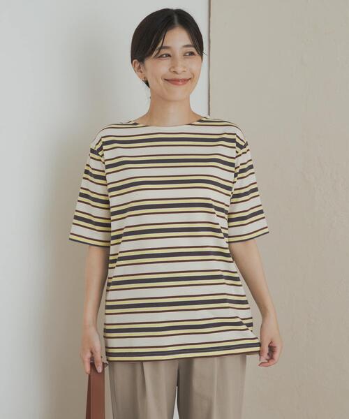 URBAN RESEARCH DOORS（アーバンリサーチドアーズ）の「マルチボーダーTシャツ（Tシャツ/カットソー・レディース・アイボリー/ブルー系その他・MEDIUM）」の9枚目の写真