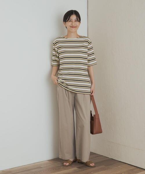 URBAN RESEARCH DOORS（アーバンリサーチドアーズ）の「マルチボーダーTシャツ（Tシャツ/カットソー・レディース・アイボリー/ブルー系その他・MEDIUM）」の10枚目の写真