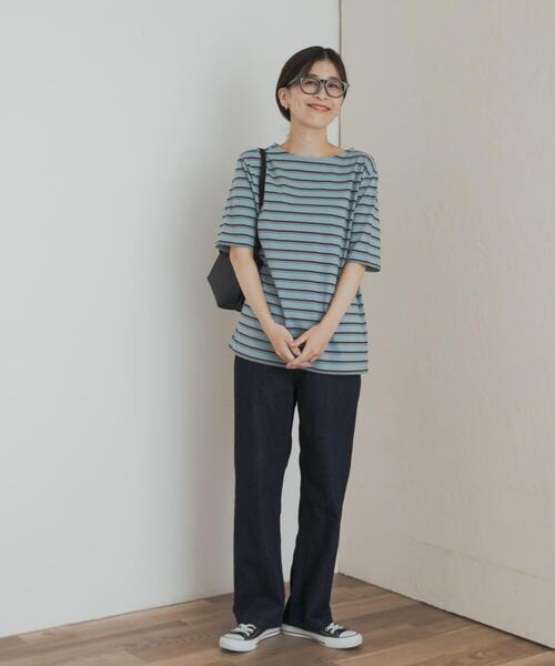 URBAN RESEARCH DOORS（アーバンリサーチドアーズ）の「マルチボーダーTシャツ（Tシャツ/カットソー・レディース・アイボリー/ブルー系その他・MEDIUM）」の20枚目の写真