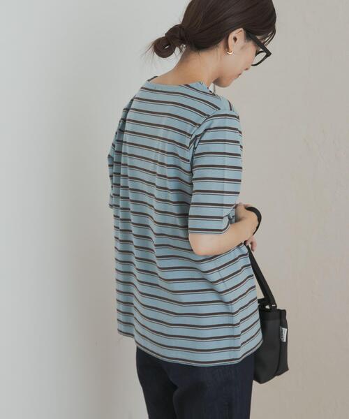 URBAN RESEARCH DOORS（アーバンリサーチドアーズ）の「マルチボーダーTシャツ（Tシャツ/カットソー・レディース・アイボリー/ブルー系その他・MEDIUM）」の21枚目の写真