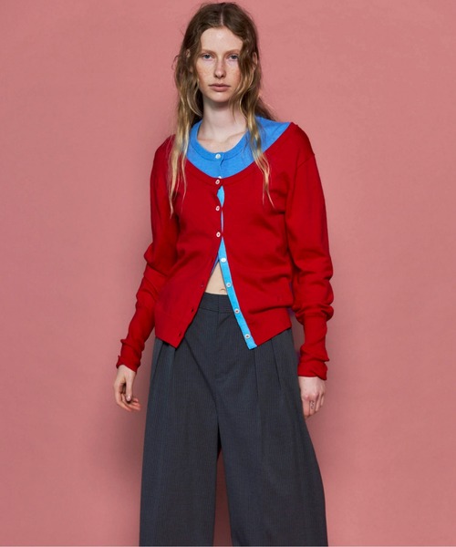 MAISON SPECIAL(メゾンスペシャル)の「Multiway Cardigan Set Knit Tops/マルチウェイカーディガンセットニットトップス(カーディガン/ボレロ・レディース・イエロー/ピンク/レッド/グレー・FREE)」の22枚目の写真