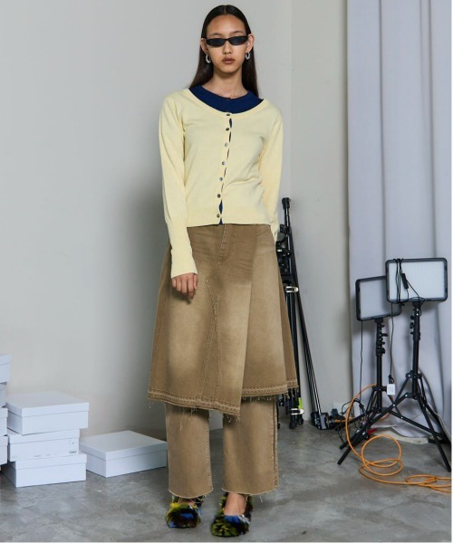 MAISON SPECIAL(メゾンスペシャル)の「Multiway Cardigan Set Knit Tops/マルチウェイカーディガンセットニットトップス(カーディガン/ボレロ・レディース・イエロー/ピンク/レッド/グレー・FREE)」の18枚目の写真