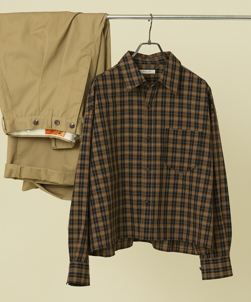 FREAK'S STORE（フリークスストア）の「チェック ショートシャツ（シャツ/ブラウス・レディース・ブラック/グリーン/ブラウン・ﾌﾘ-）」の2枚目の写真