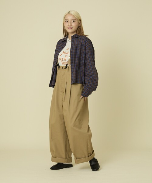 FREAK'S STORE（フリークスストア）の「チェック ショートシャツ（シャツ/ブラウス・レディース・ブラック/グリーン/ブラウン・ﾌﾘ-）」の5枚目の写真