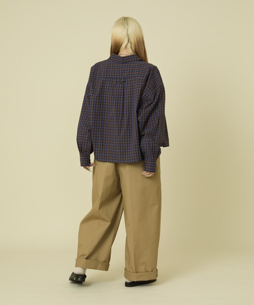 FREAK'S STORE（フリークスストア）の「チェック ショートシャツ（シャツ/ブラウス・レディース・ブラック/グリーン/ブラウン・ﾌﾘ-）」の6枚目の写真