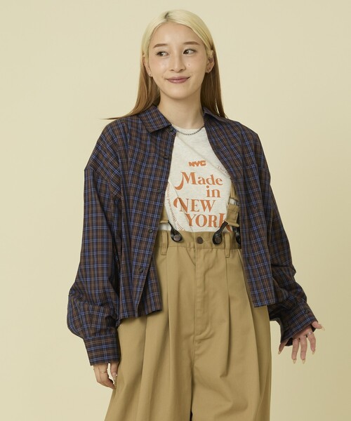FREAK'S STORE（フリークスストア）の「チェック ショートシャツ（シャツ/ブラウス・レディース・ブラック/グリーン/ブラウン・ﾌﾘ-）」の8枚目の写真