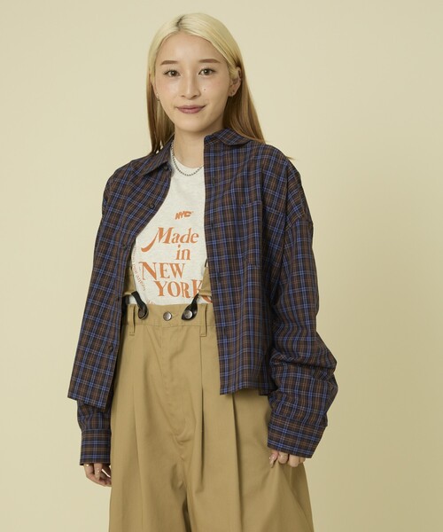 FREAK'S STORE（フリークスストア）の「チェック ショートシャツ（シャツ/ブラウス・レディース・ブラック/グリーン/ブラウン・ﾌﾘ-）」の11枚目の写真