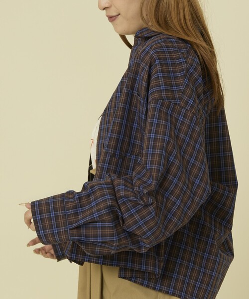 FREAK'S STORE（フリークスストア）の「チェック ショートシャツ（シャツ/ブラウス・レディース・ブラック/グリーン/ブラウン・ﾌﾘ-）」の13枚目の写真